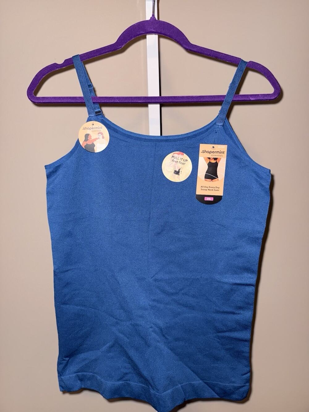 Shapermint All Day Every Day Scoop Neck Shapewear Cami Blue 2XL Polyamide